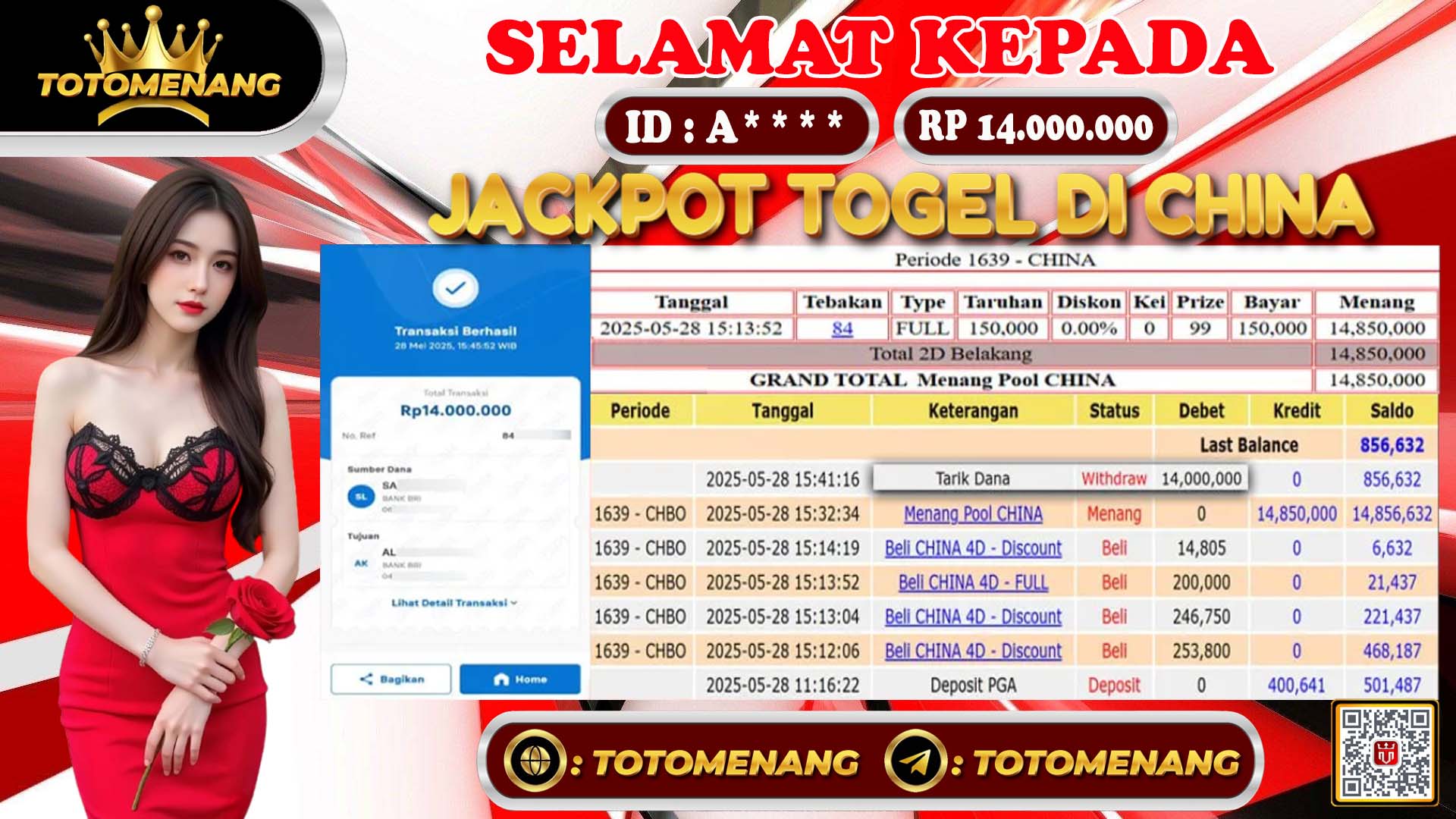 bukti jackpot TOTOMENANG 2025
