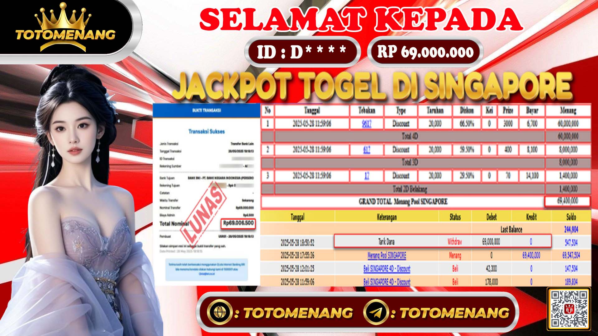 bukti jackpot togel SGP TOTOMENANG 2025
