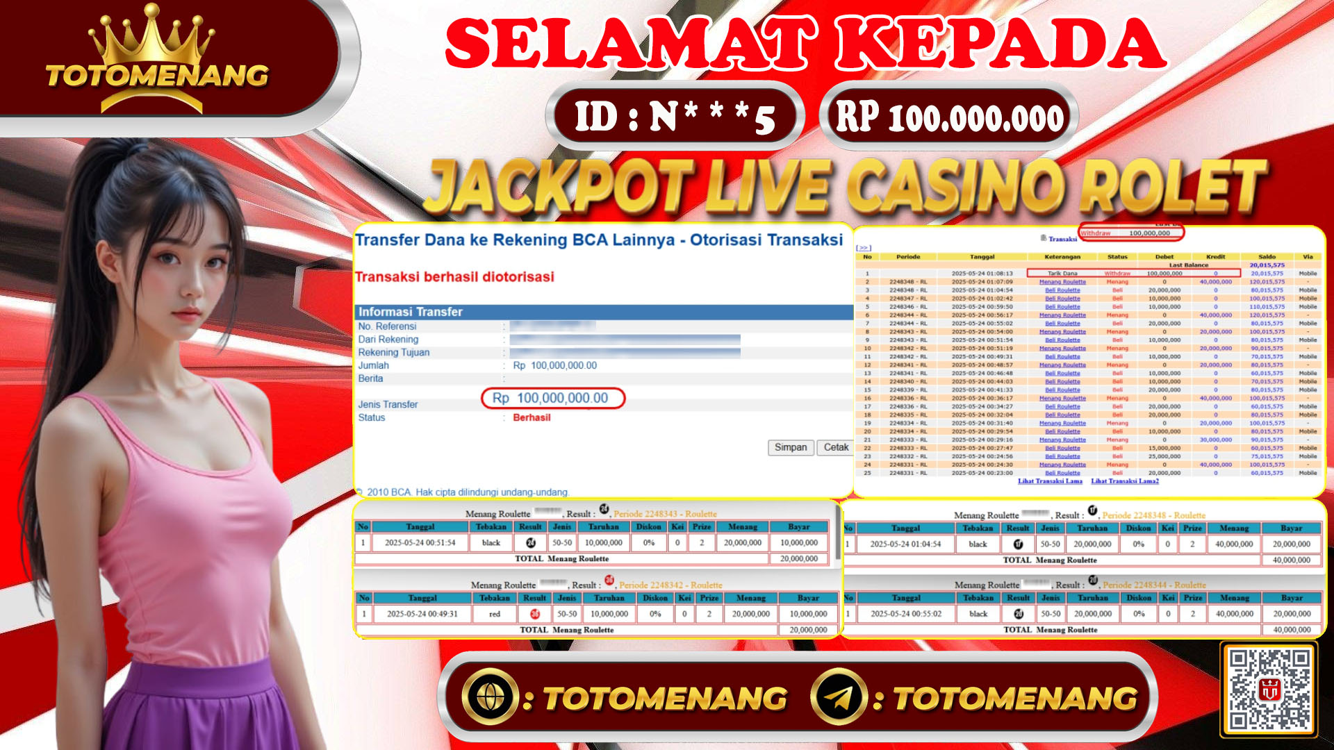 jackpot game rolet di TOTOMENANG